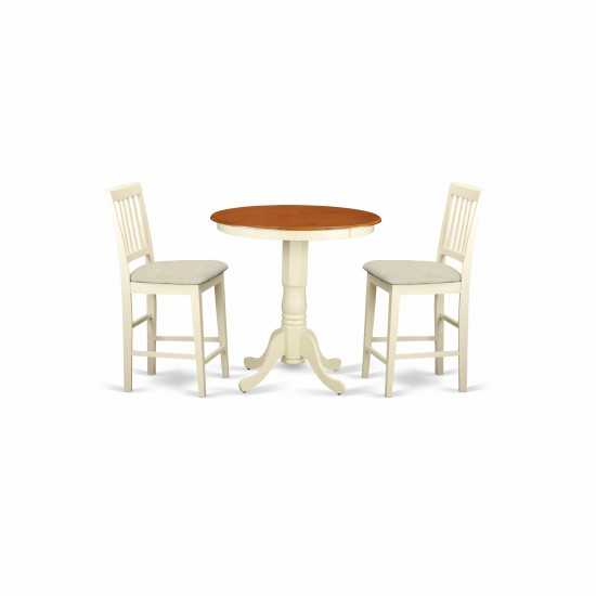 3 Pcpub Table Set - High Top Table And 2 Dinette Chairs