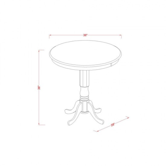 5 Pc Counter Height Dining Room Set - Dinette Table And 4 Bar Stools