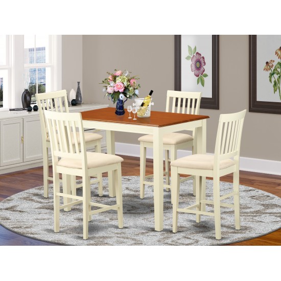 5 Pc Counter Height Set - Dining Table And 4 Counter Height Dining Chair