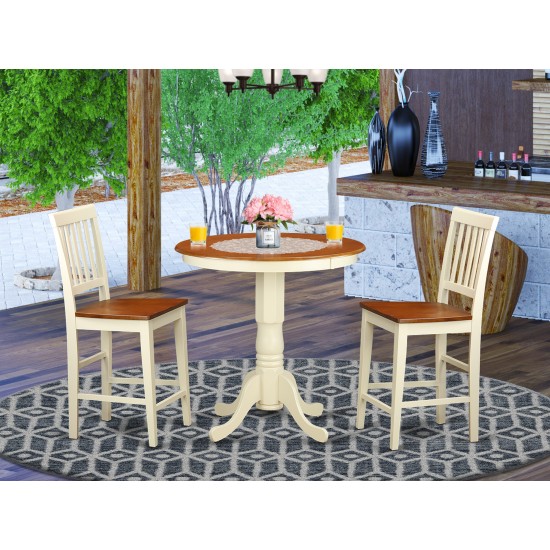 3 Pc Counter Height Dining Set, Counter Height Table, 2 Counter Height Stool.