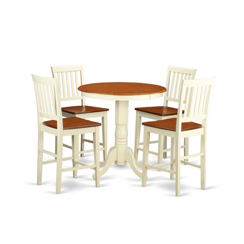 5 Pc Counter Height Dining Set-Pub Table And 4 Kitchen Bar Stool