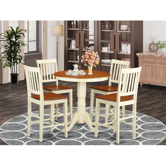 5 Pc Counter Height Dining Set-Pub Table And 4 Kitchen Bar Stool