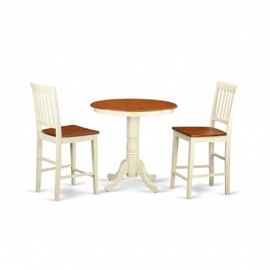 3 Pc Counter Height Dining Set-Counter Height Table And 2 Kitchen Chairs