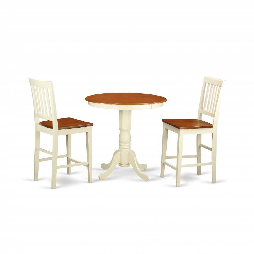 3 Pc Counter Height Dining Set-Counter Height Table And 2 Kitchen Chairs