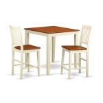 3 Pc Pub Table Set-Square Pub Table And 2 Counter Height Chairs