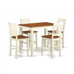 5 Pc Counter Height Set-Pub Table And 4 Bar Stools With Backs