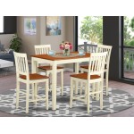 5 Pc Counter Height Set-Pub Table And 4 Bar Stools With Backs