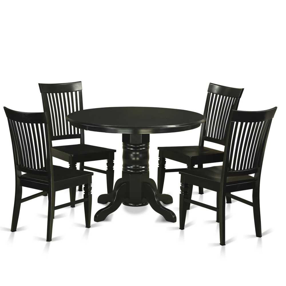 5 Pc Small Kitchen Table Set - Kitchen Table And 4 Dinette Chairs