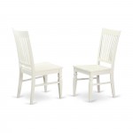 Anwe3-Lwh-W 3 Pc Set With A Table And 2 Wood Dinette Chairs In Linen White