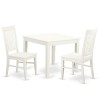 3 Pc Square Kitchen Table And 2 Hard Wood Chairs For Dining Room In White