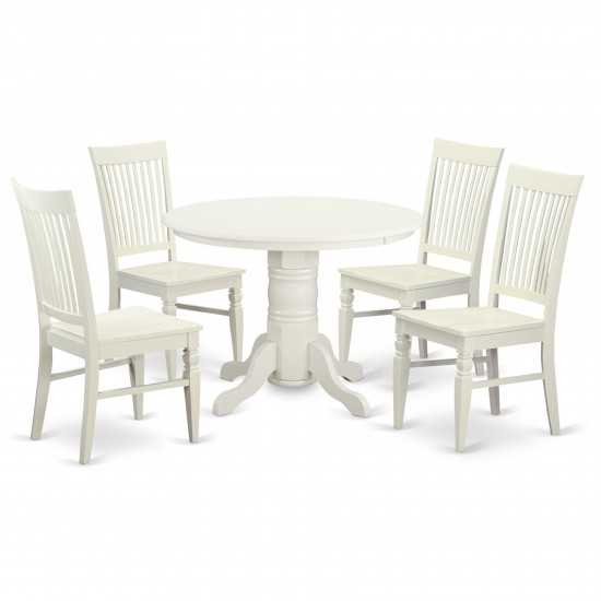 5 Pc Table Set For 4-Dinette Table And 4 Dining Chairs