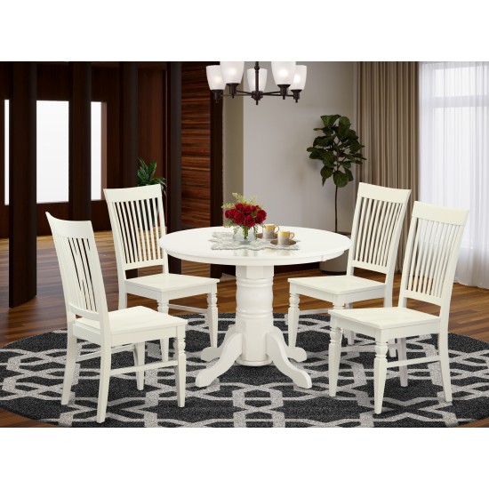 5 Pc Table Set For 4-Dinette Table And 4 Dining Chairs