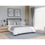 Fulton Queen Platform Bed, 5 Metal Legs Magnificent Bed In Powder Coating Black Color