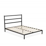 Fulton Queen Platform Bed, 5 Metal Legs Magnificent Bed In Powder Coating Black Color