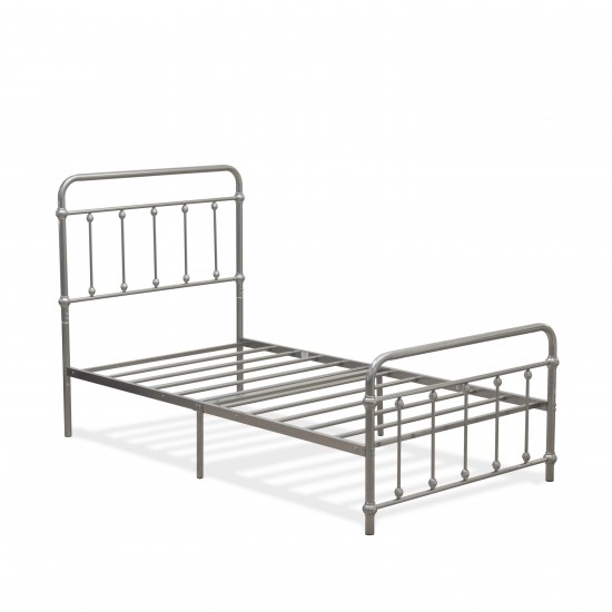 Garland Twin Bed Frame, 6 Metal Legs Deluxe Bed Frame In Powder Coating Silver Color