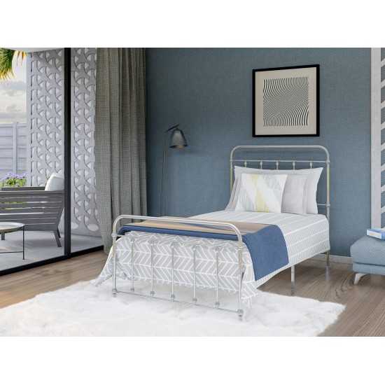 Garland Twin Bed Frame, 6 Metal Legs Deluxe Bed Frame In Powder Coating Silver Color