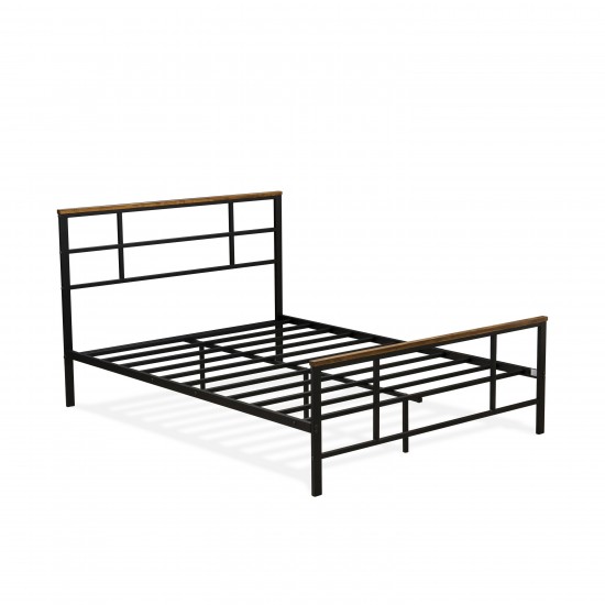 Ingram Full Size Bed With 7 Metal Legs Lavish Bed In Powder Coating Black Color