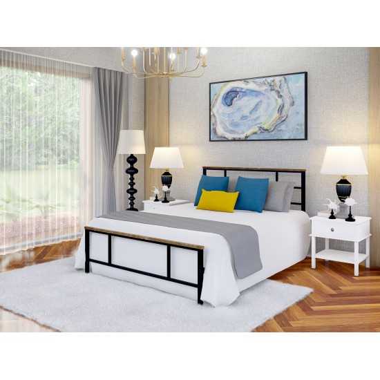 Ingram Full Size Bed With 7 Metal Legs Lavish Bed In Powder Coating Black Color