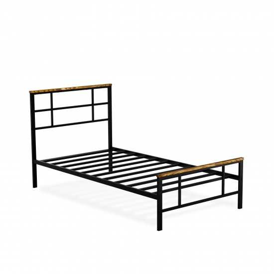 Ingram Bed Frame, 4 Metal Legs High-Class Bed Frame In Powder Coating Black Color