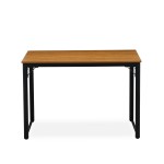 Parmer 3 Pc Kitchen Set, 1 Dining Table, 2 Benches, Dining Table & Chairs Set In Powder Coating Black Color, Brown Wood Lamin