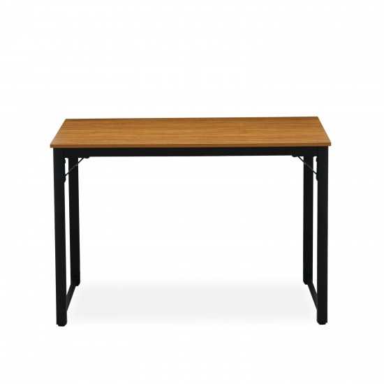 Parmer 3 Pc Kitchen Set, 1 Dining Table, 2 Benches, Dining Table & Chairs Set In Powder Coating Black Color, Brown Wood Lamin