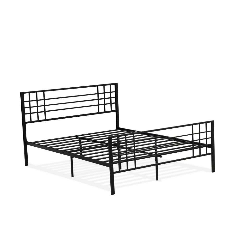 Tyler Bed Frame With 9 Metal Legs High-Class Bed In Powder Coating Black Color