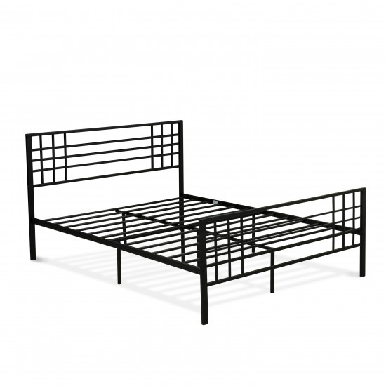 Tyler Bed Frame With 9 Metal Legs High-Class Bed In Powder Coating Black Color