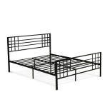 Tyler Queen Platform Bed, 9 Metal Legs Magnificent Bed In Powder Coating Black Color