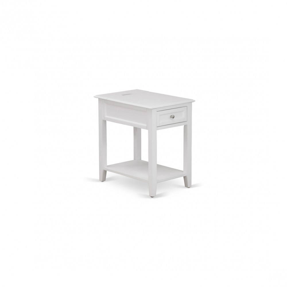 Wood Night Stand With 1 Drawers, Stable And Sturdy Constructed White Finish