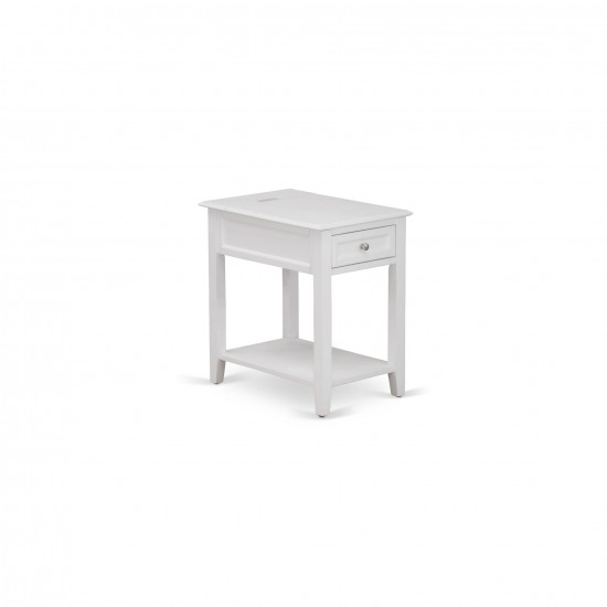 Wood Night Stand With 1 Drawers, Stable And Sturdy Constructed White Finish