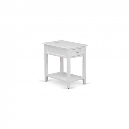 Wood Night Stand With 1 Drawers, Stable And Sturdy Constructed White Finish