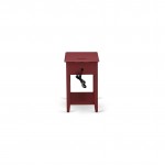 Night Stand, 1 Drawer, Stable, Sturdy Constructed Burgundy Finish