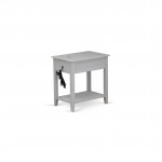 Wood Night Stand For Bedroom, 1 Wooden Drawer, Urban Gray