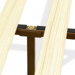Queen Platform Bed Frame With 4 Solid Wood Legs And 2 Extra Center Legs Walnut