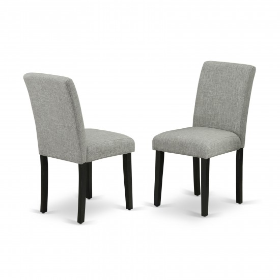 Abbott Parson Chair With Black Leg And Linen Fabric Shitake - Set Of 2