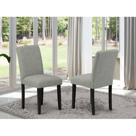 Abbott Parson Chair With Black Leg And Linen Fabric Shitake - Set Of 2