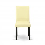 Abbott Parson Chair With Black Leg And Pu Leather Color Eggnog - Set Of 2
