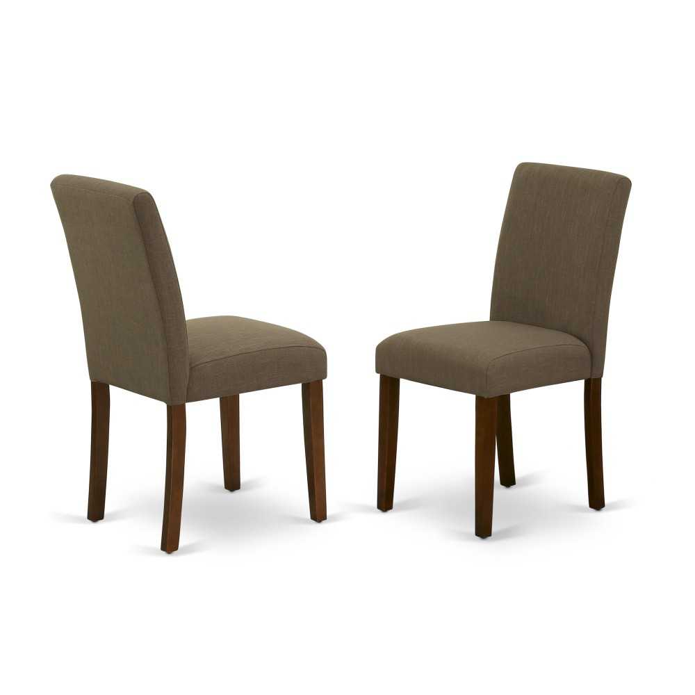 Abbott Parson Chair With Mahogany Leg And Linen Fabric Coffee - Set Of 2