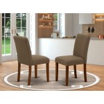 Abbott Parson Chair With Mahogany Leg And Linen Fabric Coffee - Set Of 2