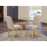 Abbott Parson Chair With Oak Leg And Linen Fabric Light Fawn - Set Of 2