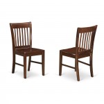 3 Pc Kitchen Dining Set, Mahogany Dropleaf Table, 2 Mahogany Chairs, Slatted Back, Mahogany Finish