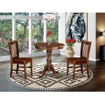 3Pc Dining Set 2 Wooden Chairs, 1 Kitchen Dining Table (Mahogany)