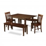 5 Pc Kitchen Nook Dining Set-Breakfast Nook And 2 Dining Chairs 2 Benches