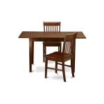 3 Pc Kitchen Nook Dining Set - Table With A 12In Leaf And 2 Dining Chairs