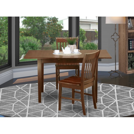 3 Pc Kitchen Nook Dining Set - Table With A 12In Leaf And 2 Dining Chairs