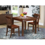 3 Pc Dinette Set With A Dining Table And 2 Dining Chairs In Mahogany