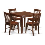 5 Pc Kitchen Table Set With A Table And 4 Dining Chairs In Mahogany