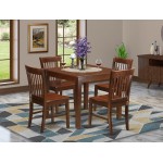 5 Pc Kitchen Table Set With A Table And 4 Dining Chairs In Mahogany