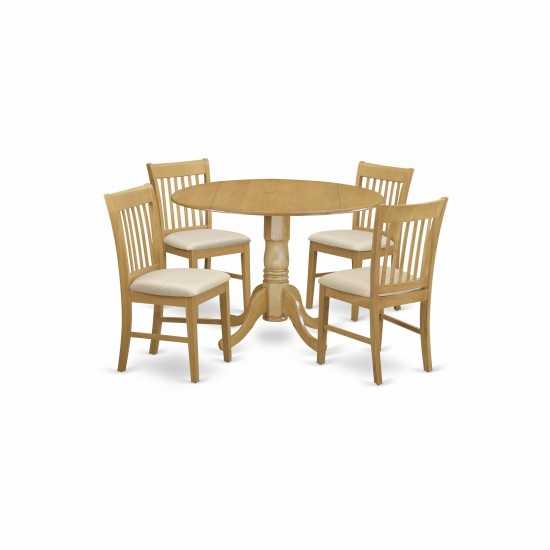 5 Pc Small Kitchen Table Set-Round Kitchen Table And 4 Dining Chairs