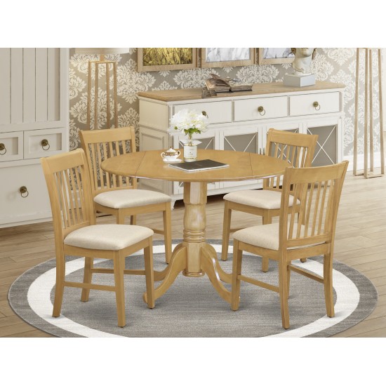 5 Pc Small Kitchen Table Set-Round Kitchen Table And 4 Dining Chairs